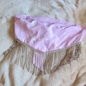 Nasty Gal crop top bandana style with rinestones soze medium